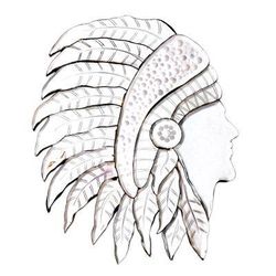 Tribal Hero,'Cultural Glass Decorative Mirror Crafted in Java'
