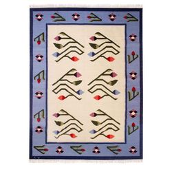 Floral Bud,'Wool rug (6x8)'