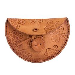 Ginger Fortune,'Handcrafted Leather Headphone Holder with Celtic Knot Motifs'