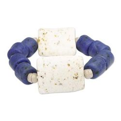 Seven Virtues,'Handcrafted Recycled Glass Beaded Bracelet'