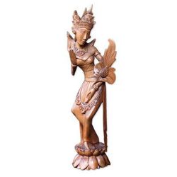 Wood statuette, 'Goddess Sri Pudak'