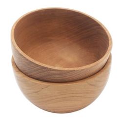 Dinner Duo,'Hand Made Teak Wood Dinner Bowls from Bali (Pair)'