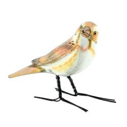 Rustic Bunting,'Guatemala Handcrafted Ceramic Rustic Bunting Bird Figurine'