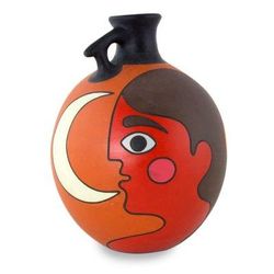 Ceramic decorative vase, 'Masaya Nightfall'
