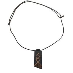 African Comb,'Long Sese Wood Pendant Necklace Hand Crafted in Ghana'