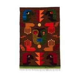 Hands of the Spirit,'Hand Woven Wool Tapestry from Peru'