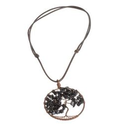Aquarius Tree of Life,'Onyx Gemstone Tree Aquarius Pendant Necklace from Costa Rica'