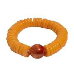 Adepa Orb,'Agate and Recycled Plastic Beaded Stretch Bracelet'