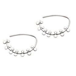 'Circle Pattern Sterling Silver Half-Hoop Earrings from Bali'