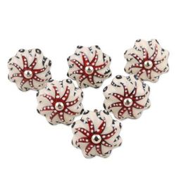 Star Saga,'Hand Made Ceramic Knobs from India (Set of 6)'