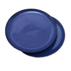 Blue Appetite,'Blue Ceramic Plates Handcrafted in Bali (Pair)'
