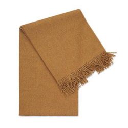 Blissful Dream in Honey,'100% Baby Alpaca Throw Blanket in Solid Honey from Peru'