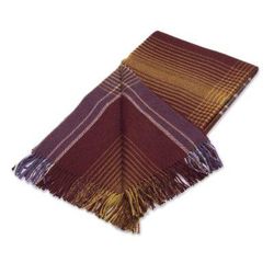 Andean Boldness,'Multicolored Striped 100% Baby Alpaca Throw from Peru'