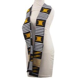 Seat of the King,'African Kente Cloth Cotton Fiazikpui Scarf (2 Strips)'