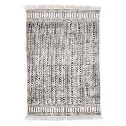 Maze Flair,'Maze Motif Cotton Area Rug in Espresso from India (4x6)'