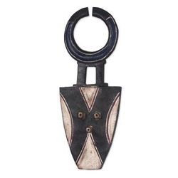 Ivoirian wood mask, 'Kulango Earth God' - Handmade African Wood Mask