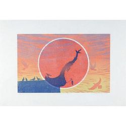 In the Morning II,'Sun and Birds Limited Edition Ink Print from Thailand'