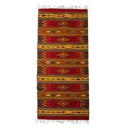'Lavish Earth' (2.5 x 10) - Unique Zapotec Wool Area Rug