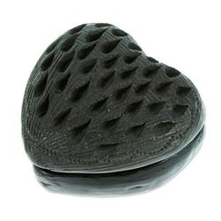 Heart & Drops,'Barro Negro Black Ceramic Mini Jewelry Box Crafted in Mexico'