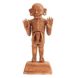 Ceramic sculpture, 'Aztec God of Death'
