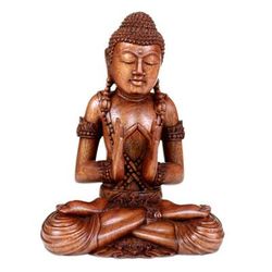 Spiritual Man,'Suar Wood Buddha Sculpture'