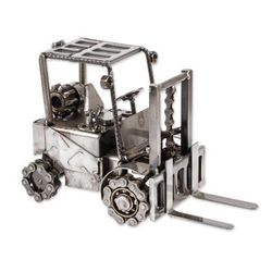 Forklift,'Upcycled Metal Auto Part Forklift Sculpture from Mexico'