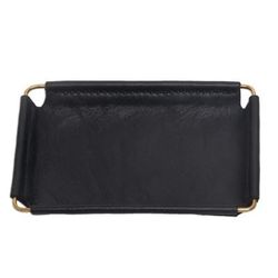 Java Black,'Javanese Handcrafted 6.5 Inch Black Leather Catchall'