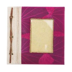 Autumn Spirit in Pink,'Pink Natural Fiber Leaf-Motif Photo Album'
