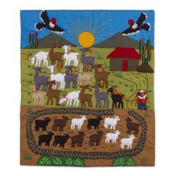 Andean Enchantment,'Artisan Crafted Peruvian Applique Wall Hanging'