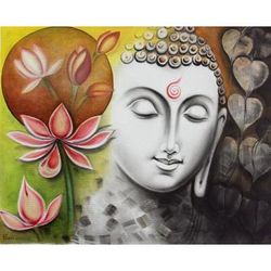 'Timeless Beauty of Buddha' India Signed Original Buddha Painting
