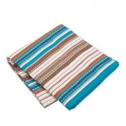 Morning Stripes,'Handwoven Striped Alpaca Blend Throw from Peru'