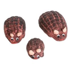 'Set of 3 Hand-painted Armadillo Shaped Ceramic Figurines'