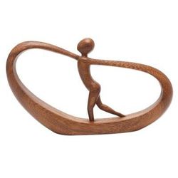 Spirit Away,'Hand Carved Suar Wood Statuette'