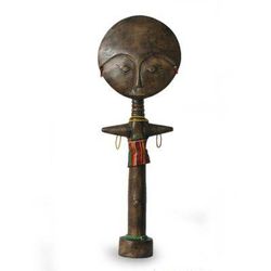 Wood fertility doll, 'Ashanti Mother' - Fertility Doll Wood Sculpture