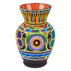 Ceramic vase, 'Nahua Doves'
