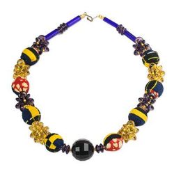 Eternally Beautiful,'Recycled Plastic and Cotton Necklace from Ghana'