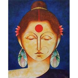 Satyavati,'Hindu Queen Satyavati Original Fine Art Painting'