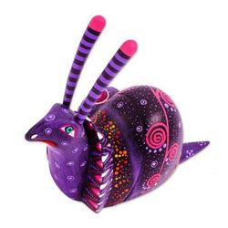 'Oaxaca Snail' - Handcrafted Mexican Folk Art Alebrije Sculpture