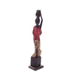 Wood sculpture, 'Back From River'