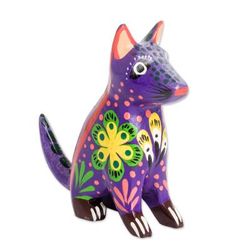 Likeable Leopard,'Hand-Carved Wild Cat Wood Figurine from Guatemala'