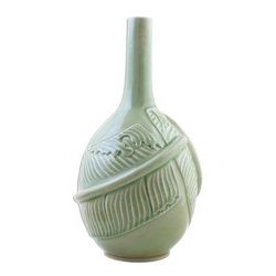Exotic Tropic,'Celadon ceramic vase'