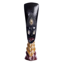 Future Queen,'Ghanaian Artisan Crafted Queen-Themed African Wood Mask'