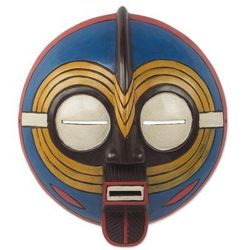 Baluba Dance Spirit II,'African Dance Spirit Wall Mask Artisan Crafted Wood Art'