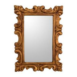Elegant Duchy,'Curl Motif Conacaste Wood Wall Mirror from Guatemala'