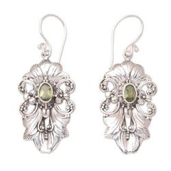 Majesty of the Garden,'Handmade Peridot and Sterling Silver Dangle Earrings'