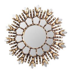 King of Light,'Artisan Crafted Wood Wall Accent Mirror'