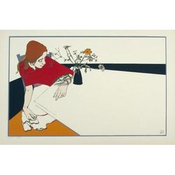 Phyllis,'Signed Numbered 35-Inch Silkscreen Print Depicting a Woman'