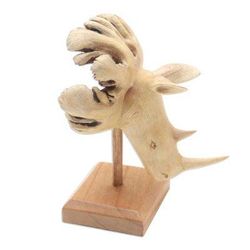 Rhino Dive,'Jempinis Wood Rhino-Themed Statuette'