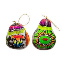 Colorful Beauties,'Colorful Gourd Ornaments with Bright Flowers Motifs'