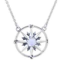 Misty Compass,'Rainbow Moonstone and Sterling Silver Pendant Necklace'
